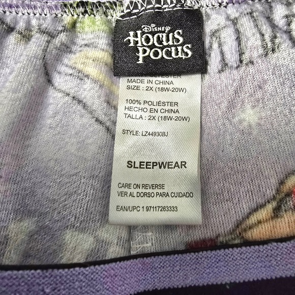 Disney‎ Hocus Pocus Lounge Sleep Pajama Pants 2X Plus Size Halloween - Picture 8 of 10